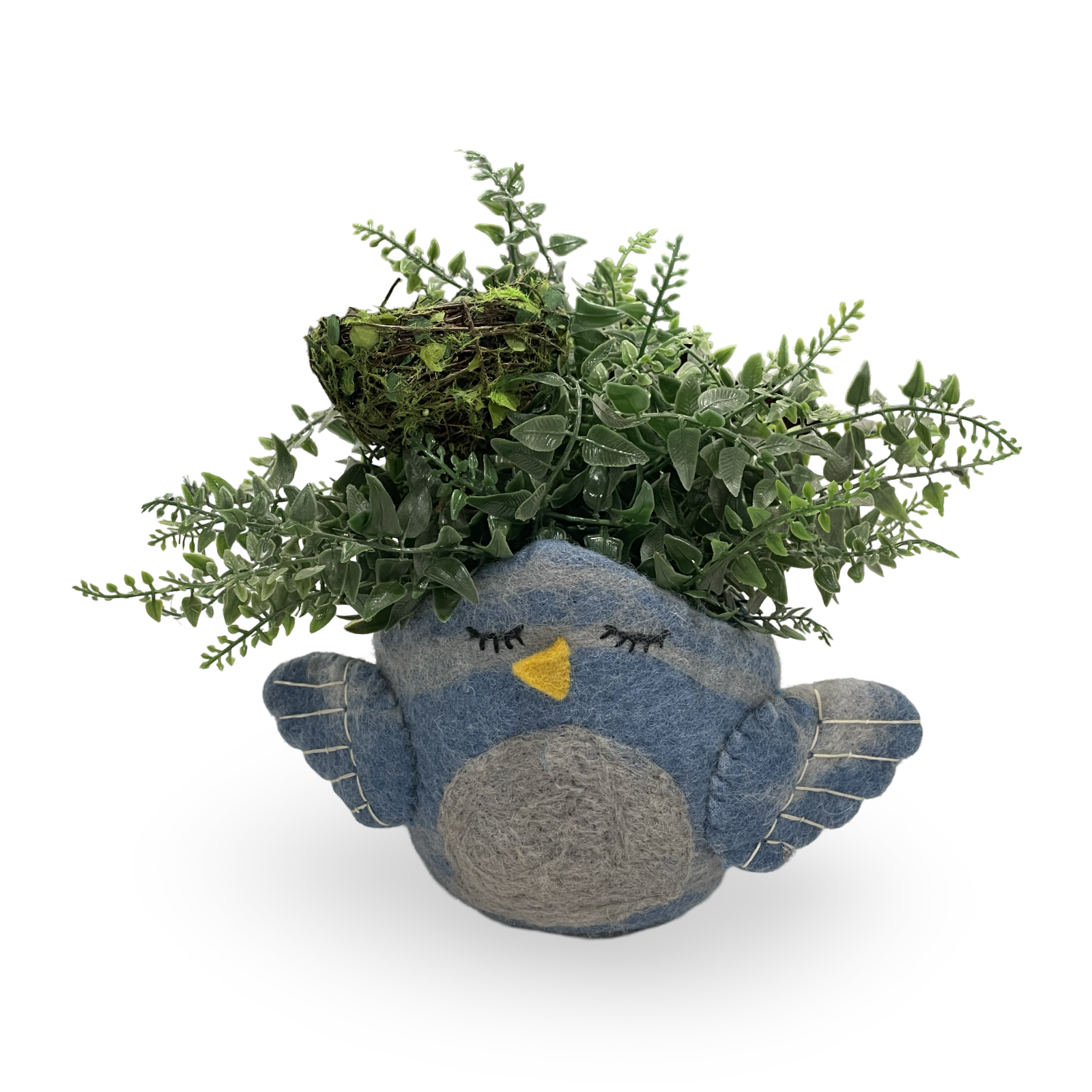 Bluebird Felt Planter Cover