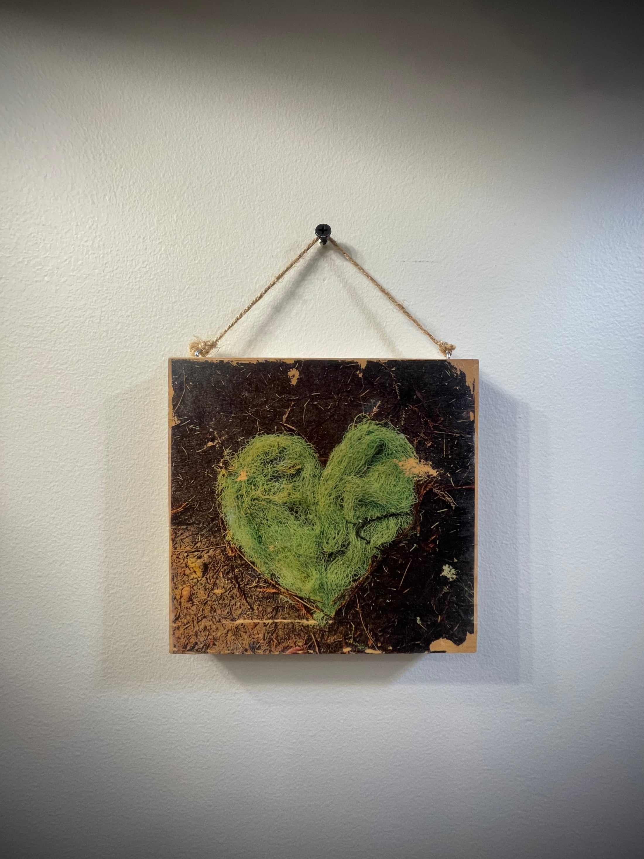 Vintage Wooden Heart Print